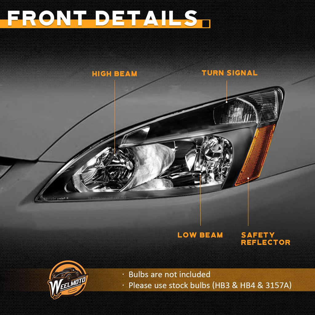 Black Headlight Assembly Left+Right K269