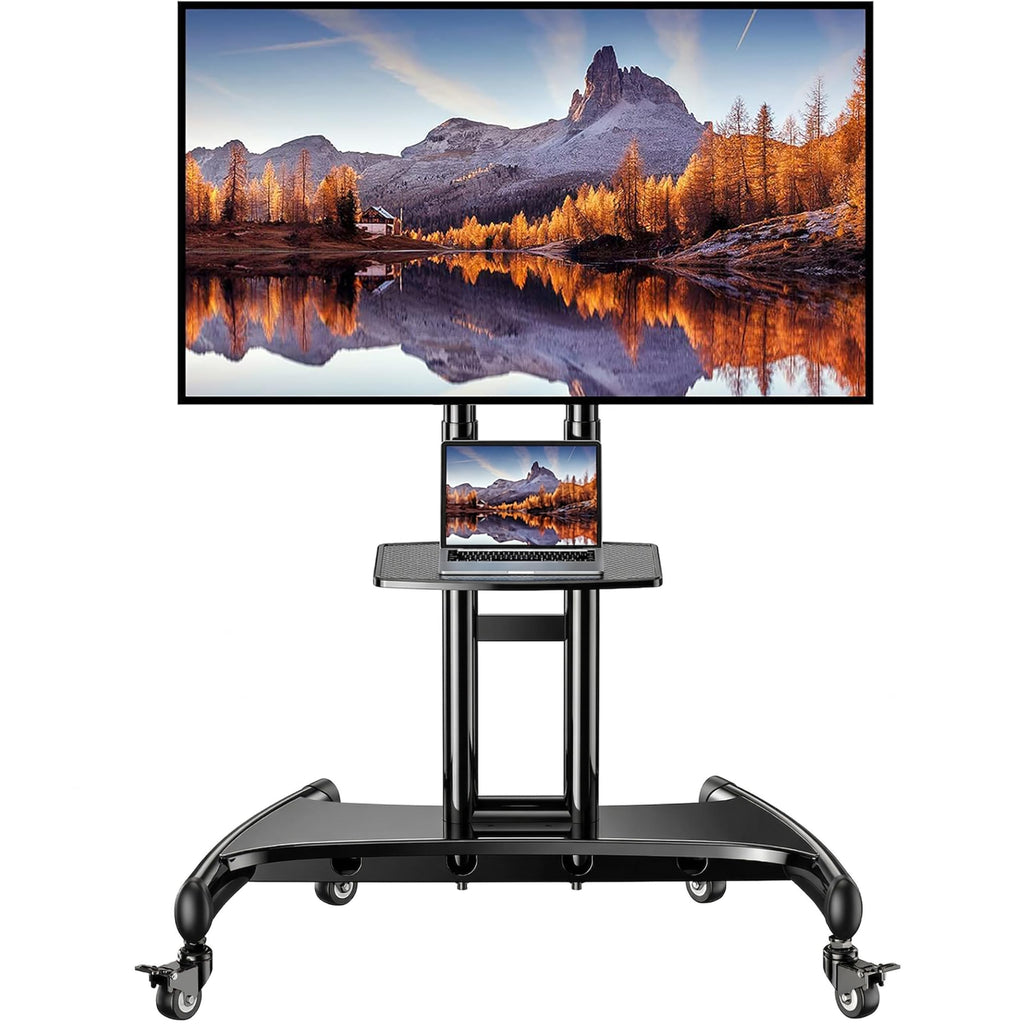 Rolling TV Stand for 32-84 Inch TV, Adjustable Height with Wheels Q662807