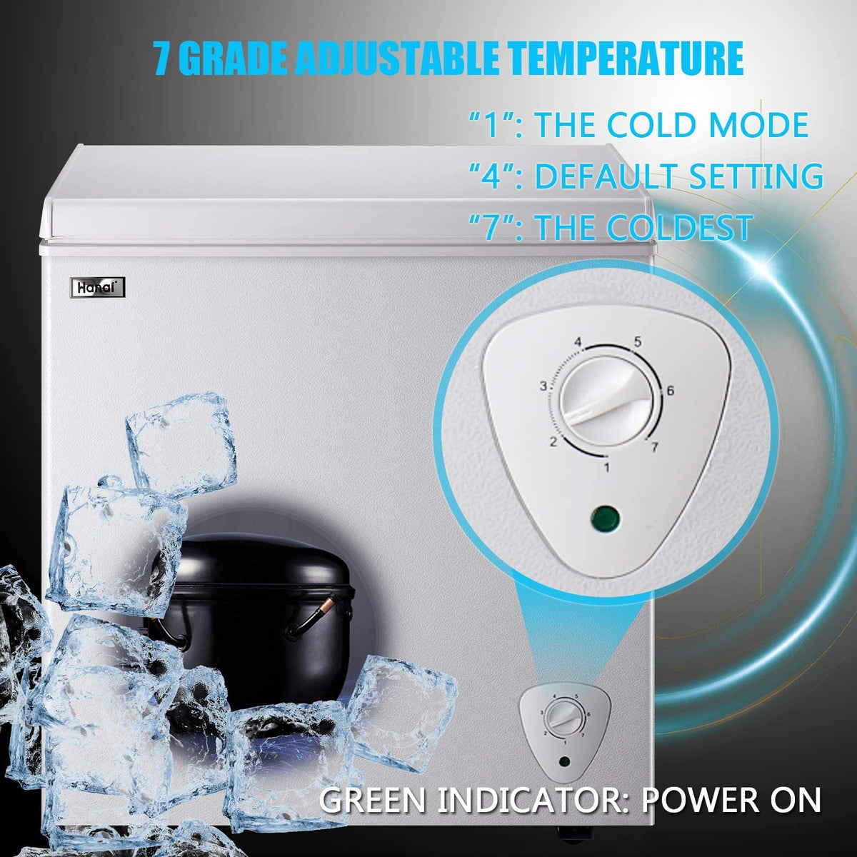5.0 Cu.Ft White Chest Freezer with Removable Basket D4618