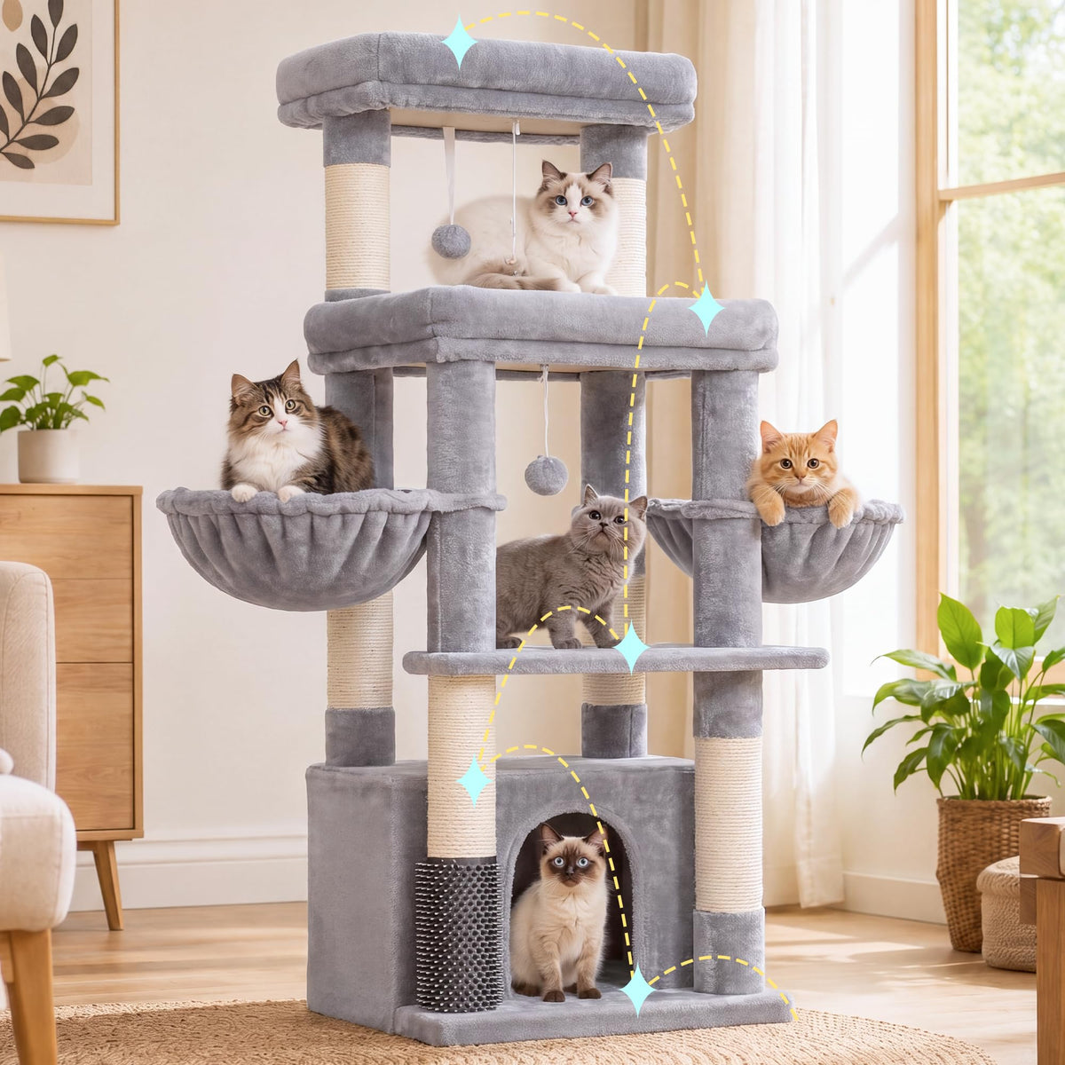 Cat Tree Tower with Extra Large Platform U59906