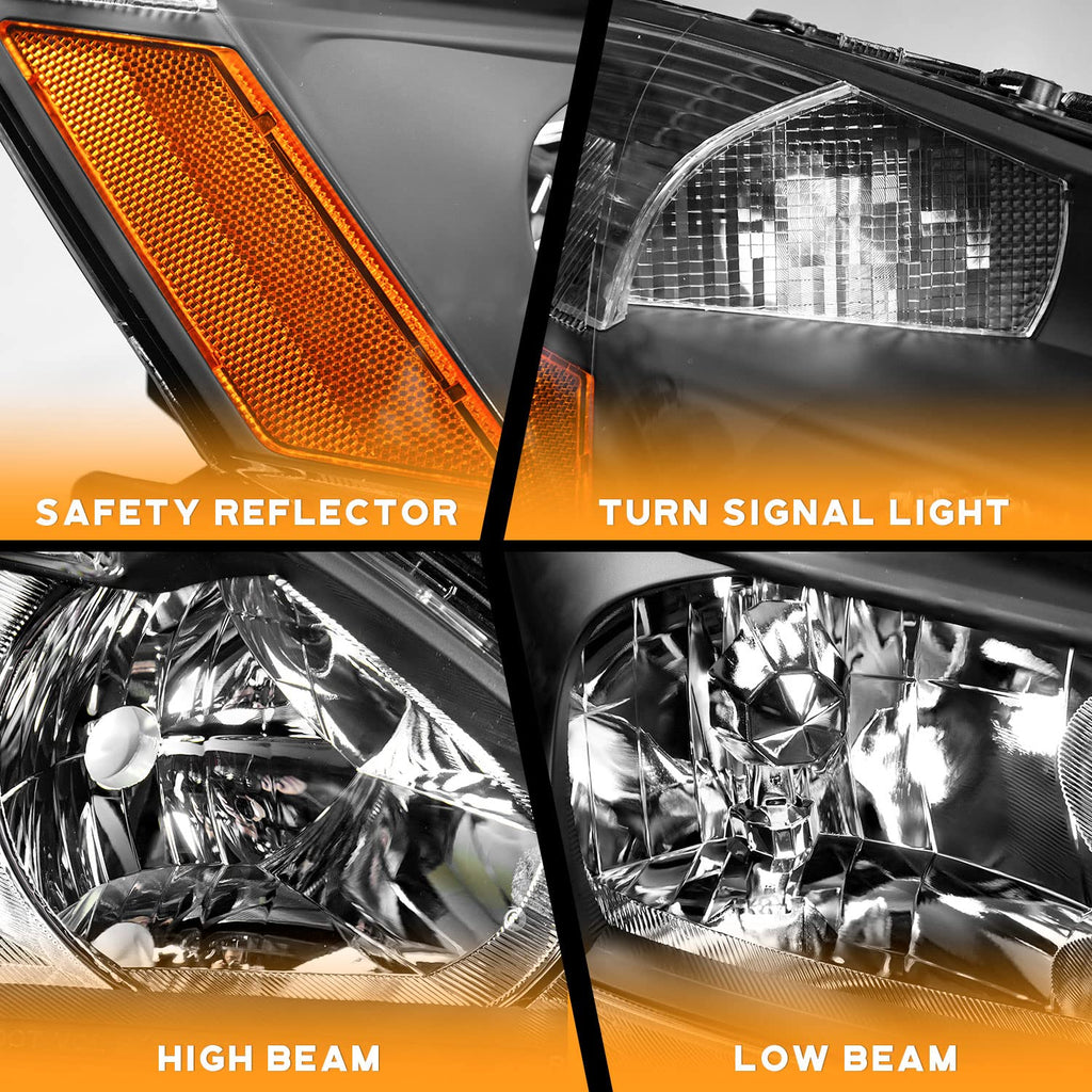 Black Headlight Assembly Left+Right K269