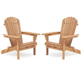 Wood Folding Adirondack Chair Set of 2 Solid Cedar E40973