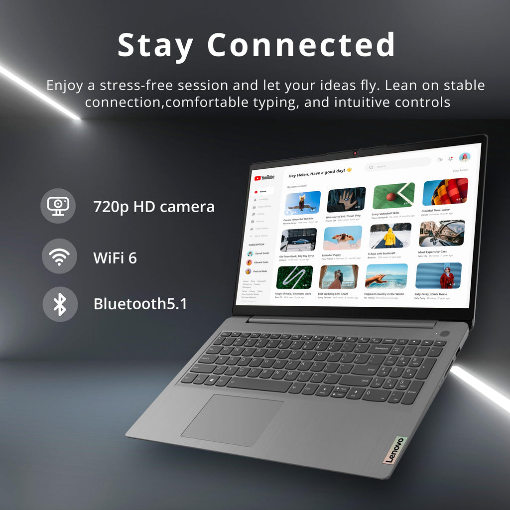 15.6" FHD Touch Laptop, Intel i3, 8GB RAM, 256GB SSD, Grey V7227