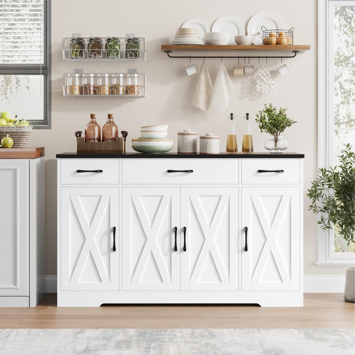 White Kitchen Buffet Sideboard Storage Cabinet Q9000