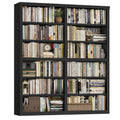 73" Tall Black 6-Tier Double Wide Bookshelf M269499