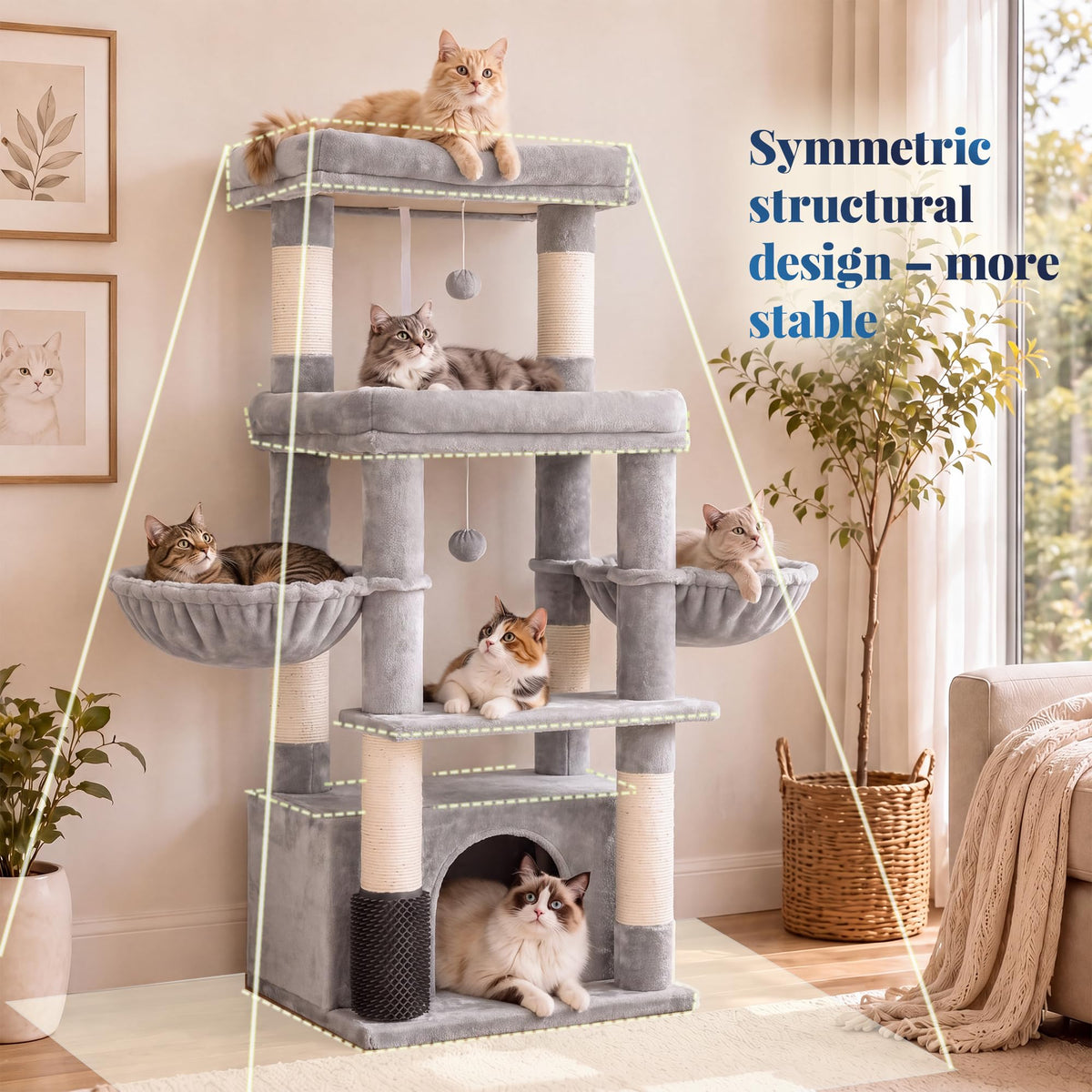 Cat Tree Tower with Extra Large Platform U59906