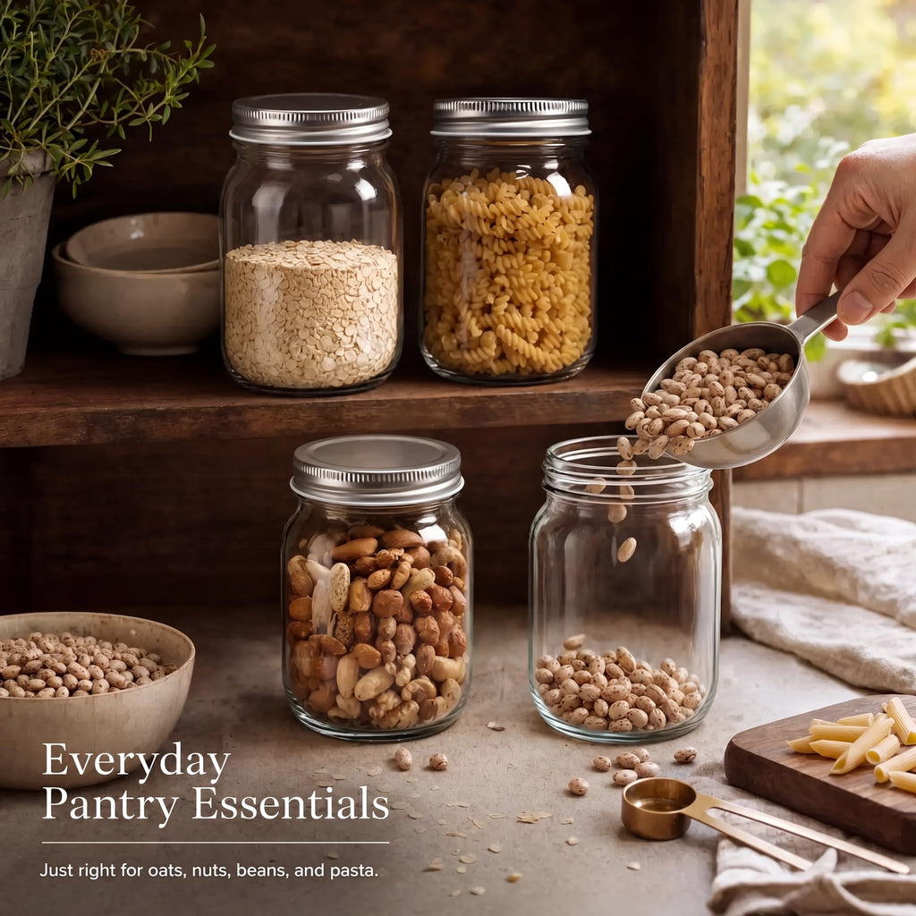 16 oz Clear Glass Mason Jars with Lids C145327