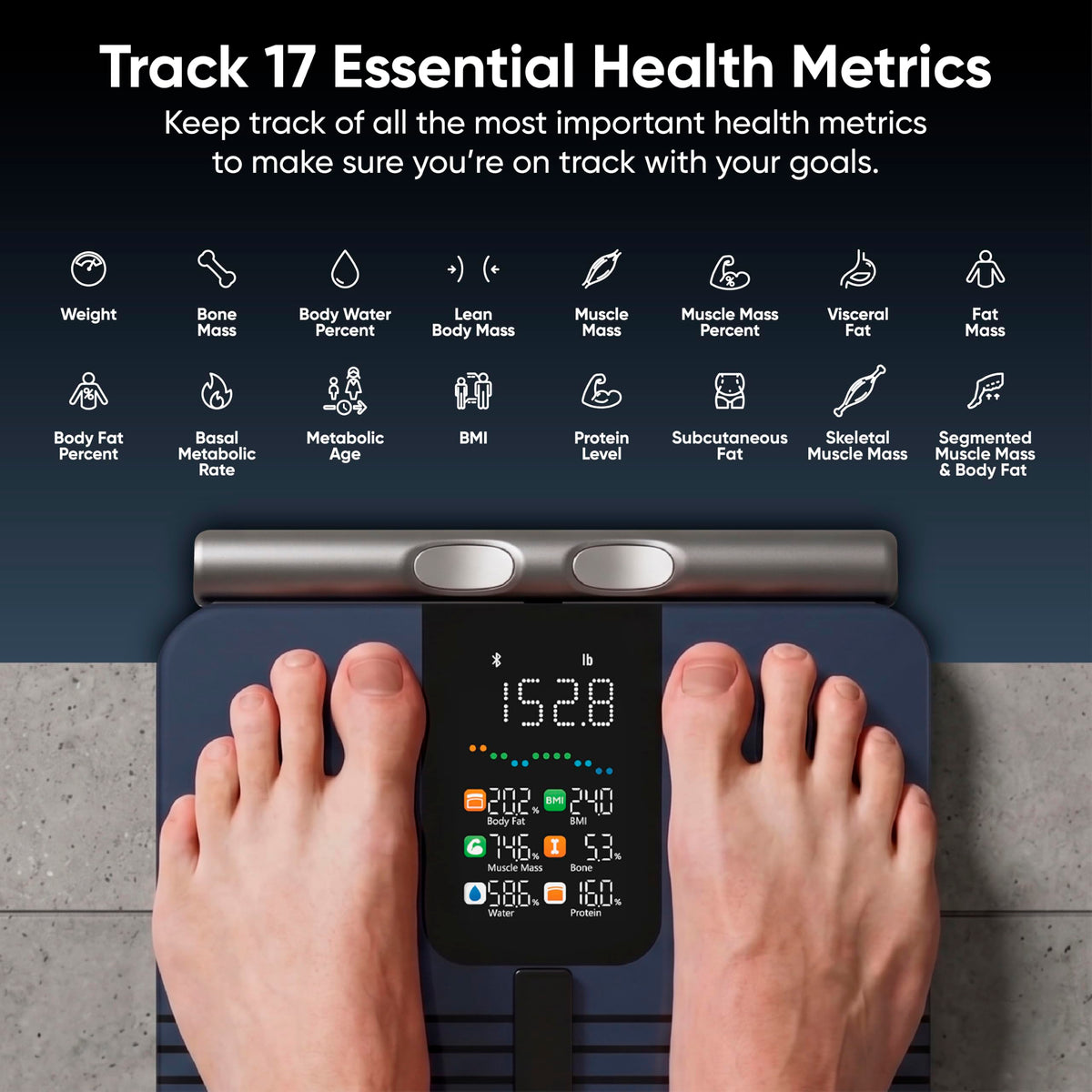 Bluetooth Smart Body Scale 400 lbs Black L449