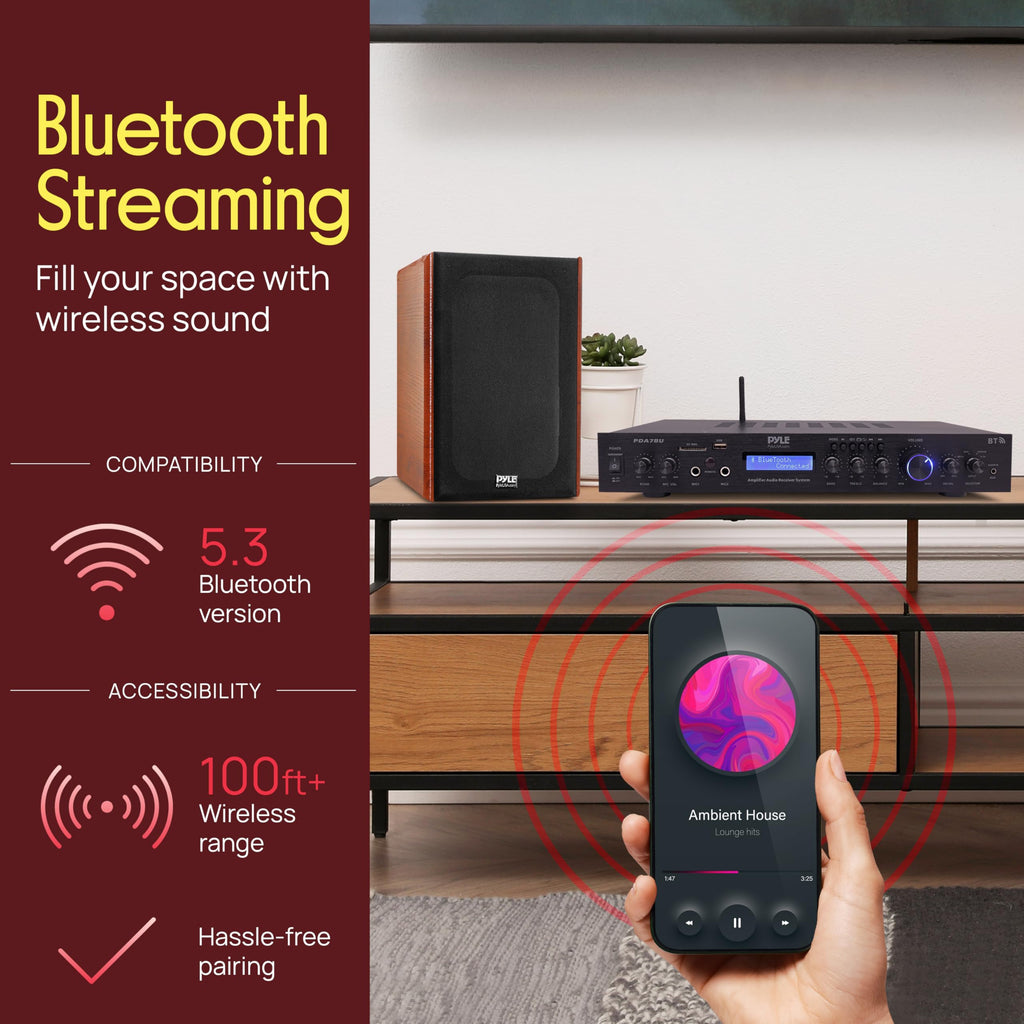 5 Channel Rack Mount Bluetooth Amplifier Receiver O620689