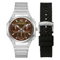 Brown Dial Stainless Steel Chronograph Watch Set 41.5mm G73302