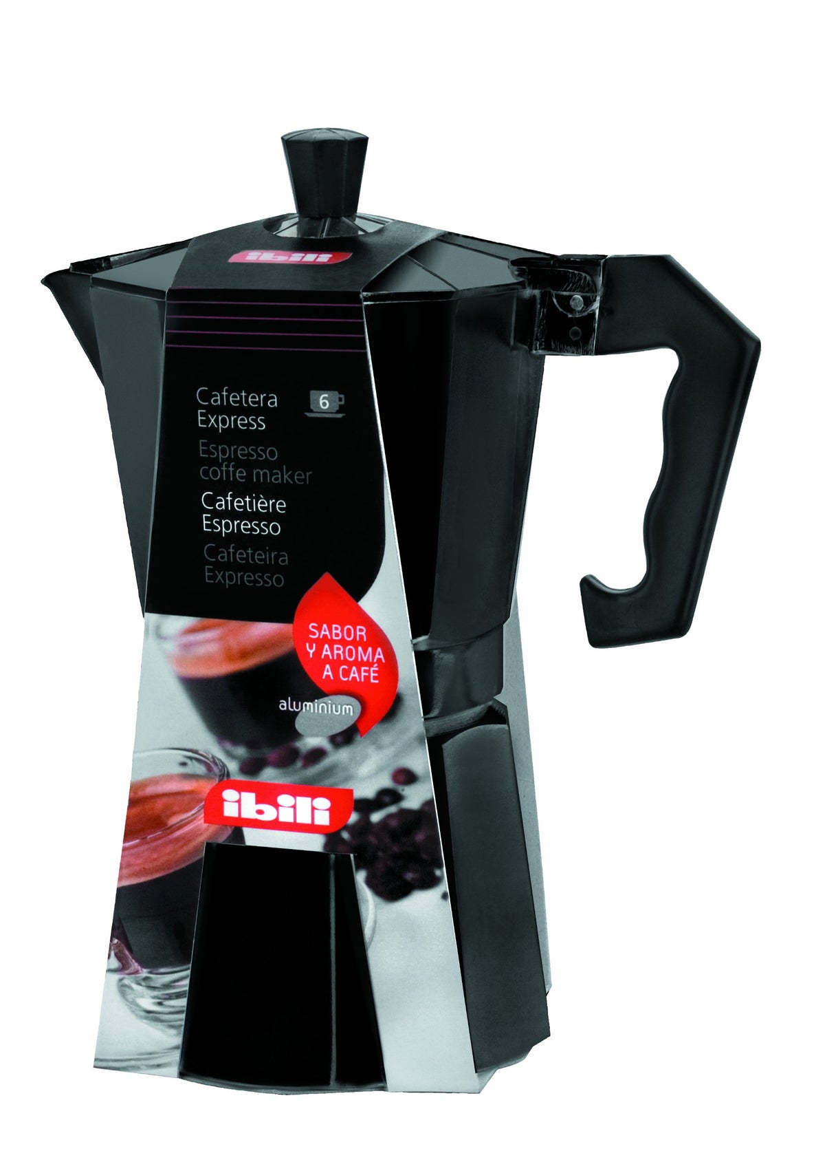 Black 12-Cup Aluminum Espresso Coffee Maker Q5871