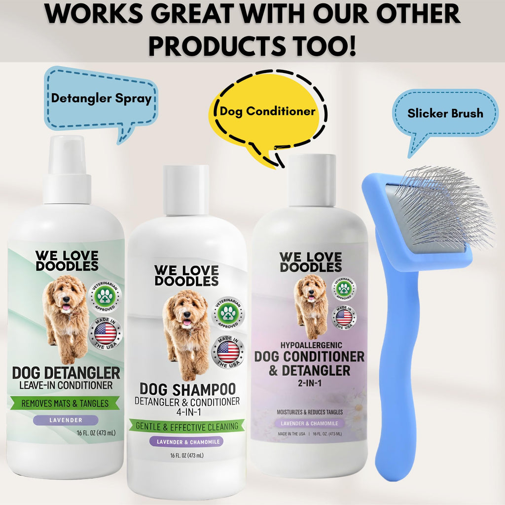Hypoallergenic Tearless Dog Shampoo, Conditioner & Detangler 16OZ I450