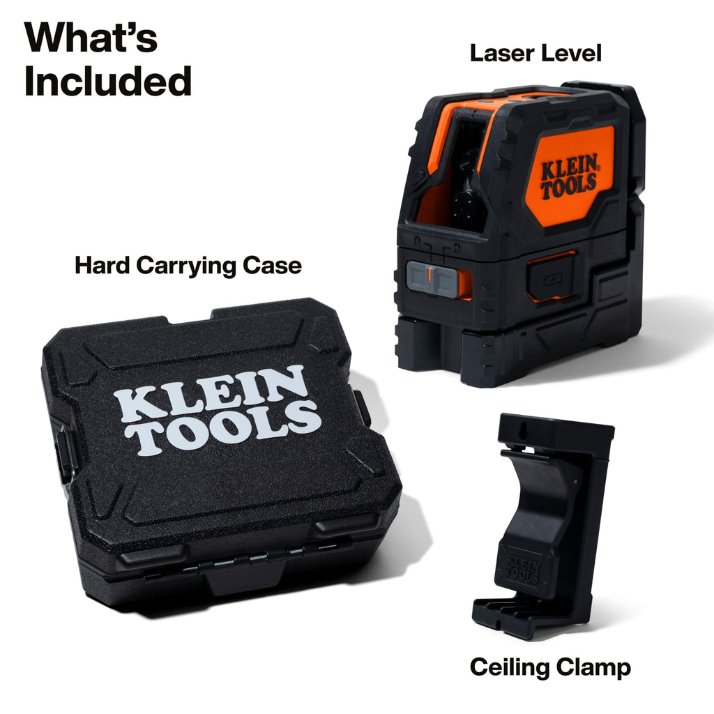 Self-Leveling Laser Level with Red Cross Lines and Plumb Spot F98311