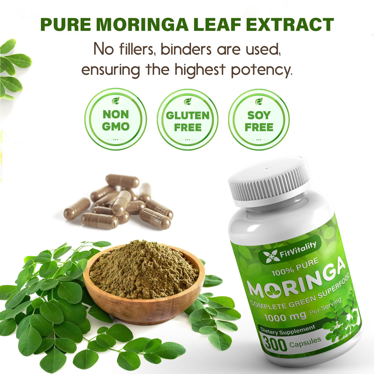 Moringa Capsules 300 Count P8532