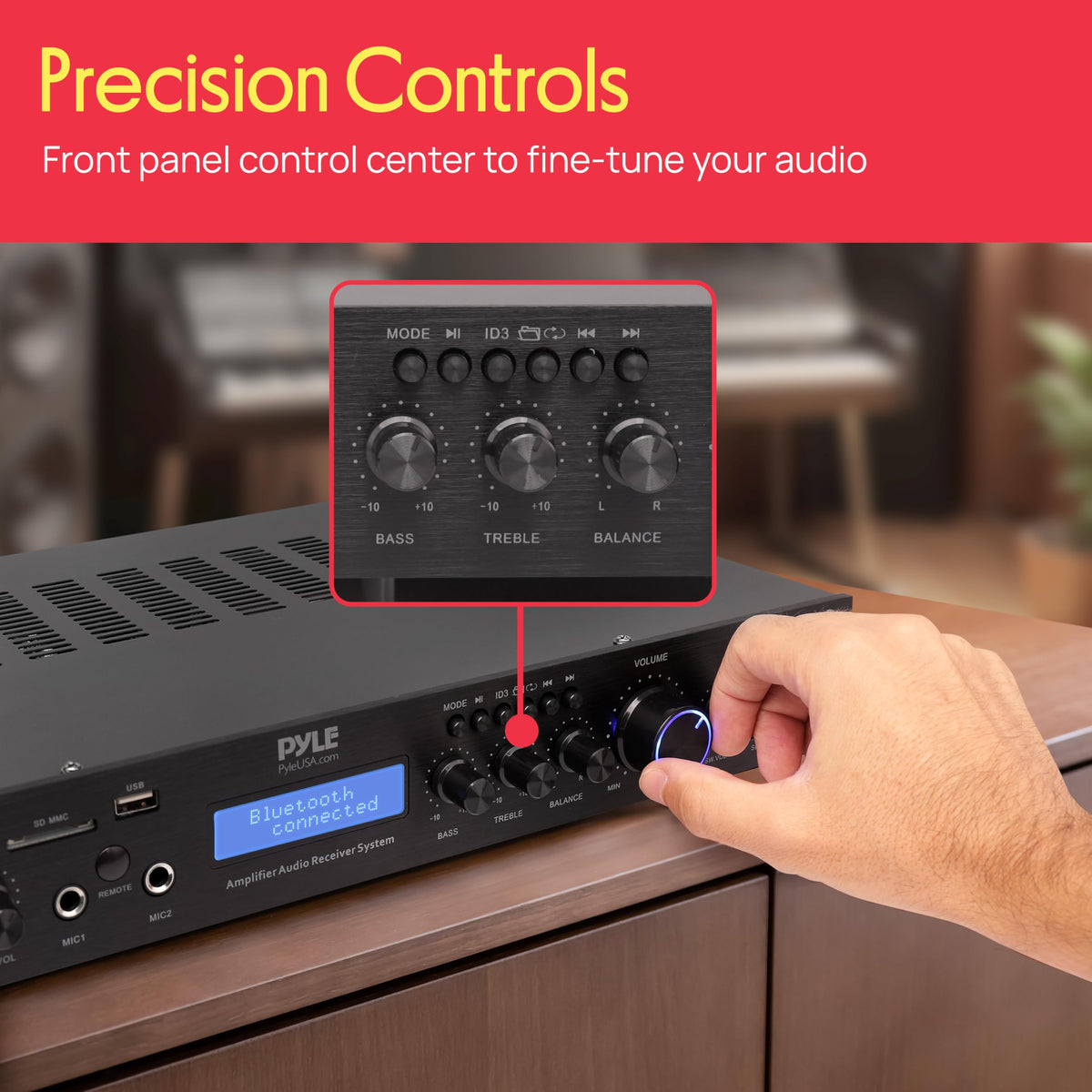 5 Channel Rack Mount Bluetooth Amplifier Receiver O620689