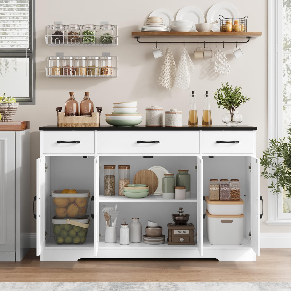 White Kitchen Buffet Sideboard Storage Cabinet Q9000
