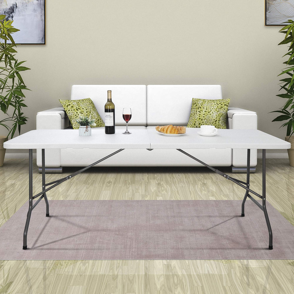White 6Ft Heavy Duty Folding Picnic Table A672226