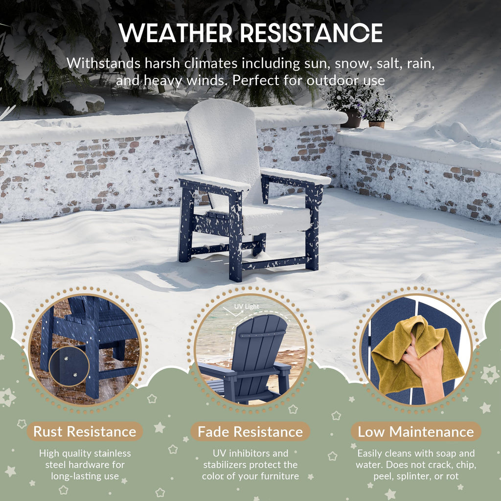 Navy Blue HDPE Adirondack Chair Z961078