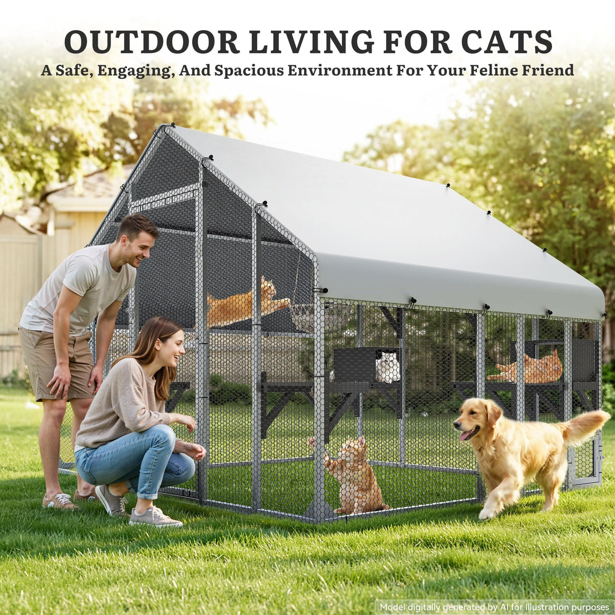 94 Inch Outdoor Cat Enclosure V499701