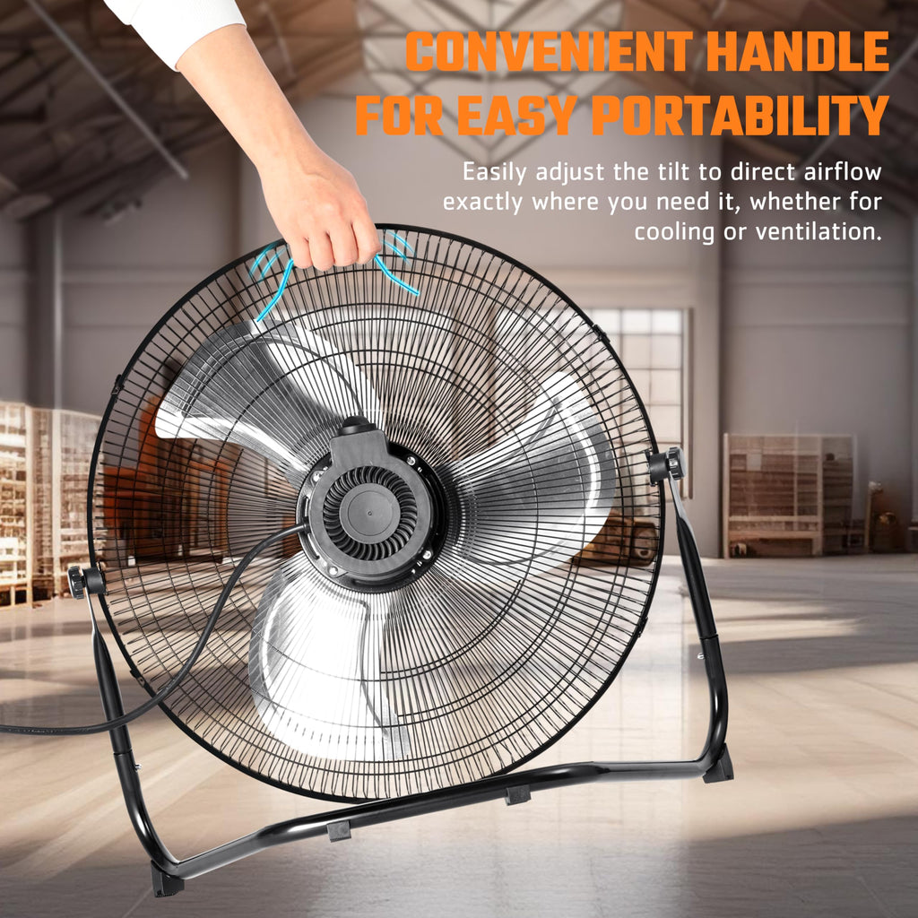 20 Inch Metal Industrial Floor Fan 4650 CFM 3-speed Z994